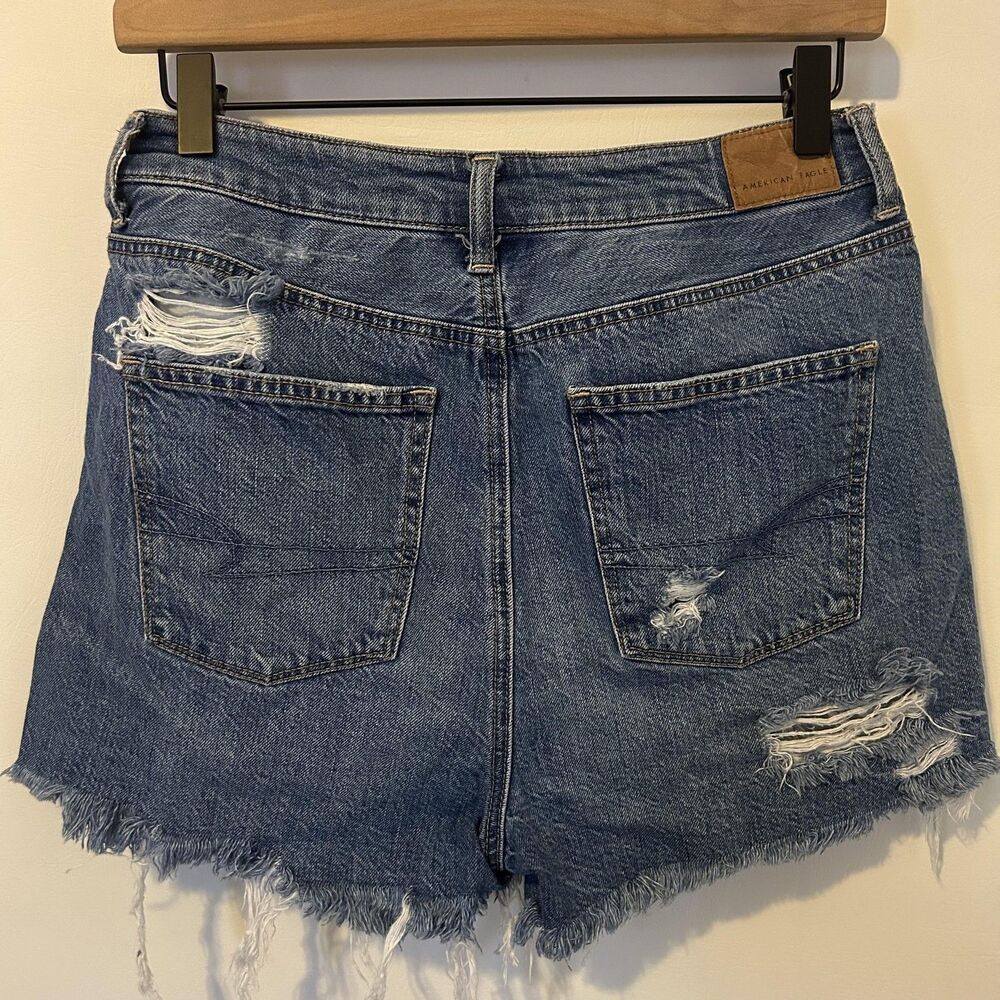 American Eagle Shorts Womens 4 Blue Highest Rise Mom Distressed festival boho - Picture 7 of 11